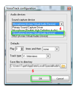 Voice Track configuration